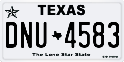 TX license plate DNU4583