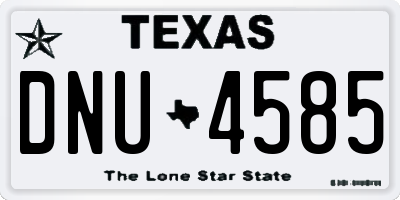 TX license plate DNU4585