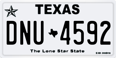 TX license plate DNU4592
