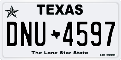 TX license plate DNU4597