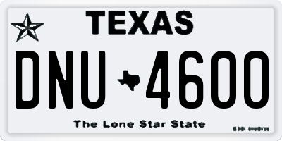TX license plate DNU4600