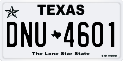 TX license plate DNU4601
