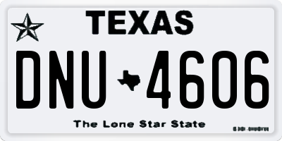 TX license plate DNU4606