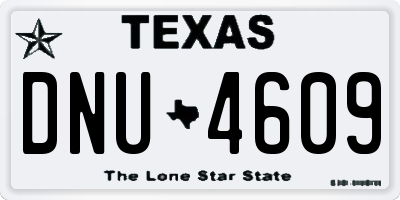 TX license plate DNU4609