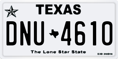TX license plate DNU4610