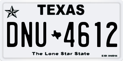 TX license plate DNU4612