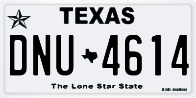 TX license plate DNU4614