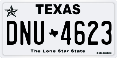 TX license plate DNU4623