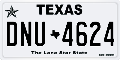 TX license plate DNU4624