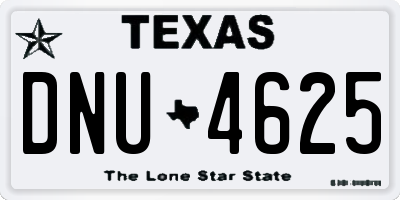 TX license plate DNU4625