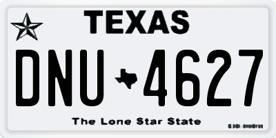 TX license plate DNU4627