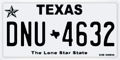 TX license plate DNU4632