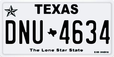TX license plate DNU4634