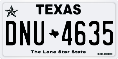 TX license plate DNU4635