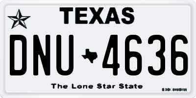 TX license plate DNU4636