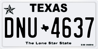TX license plate DNU4637