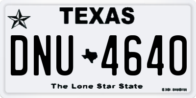 TX license plate DNU4640