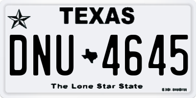 TX license plate DNU4645