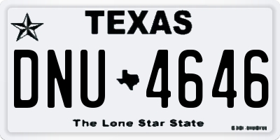 TX license plate DNU4646