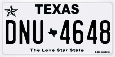 TX license plate DNU4648