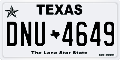 TX license plate DNU4649