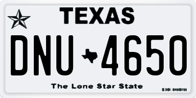 TX license plate DNU4650