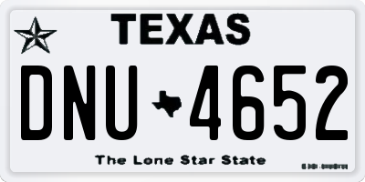 TX license plate DNU4652