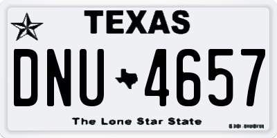 TX license plate DNU4657