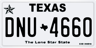 TX license plate DNU4660