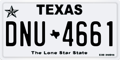TX license plate DNU4661