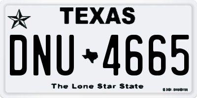 TX license plate DNU4665