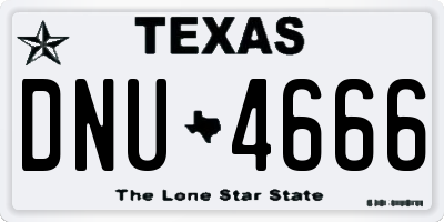TX license plate DNU4666
