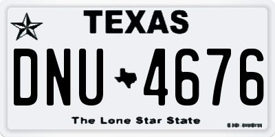 TX license plate DNU4676