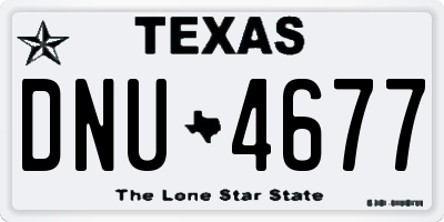 TX license plate DNU4677