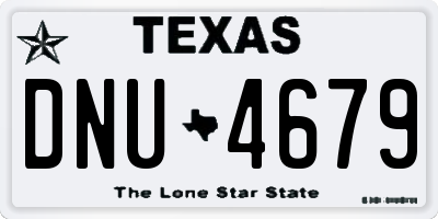 TX license plate DNU4679