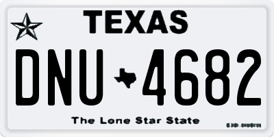 TX license plate DNU4682