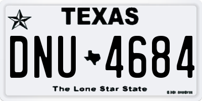 TX license plate DNU4684