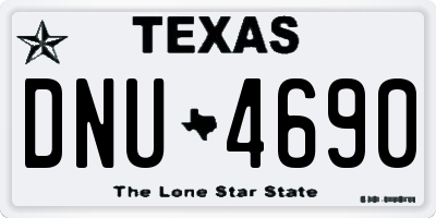 TX license plate DNU4690