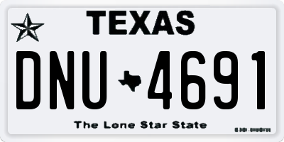 TX license plate DNU4691