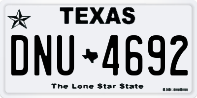 TX license plate DNU4692