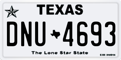 TX license plate DNU4693