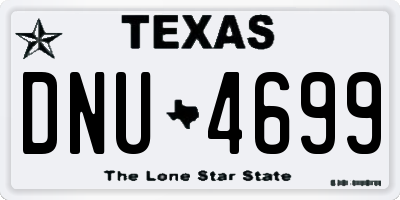TX license plate DNU4699