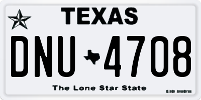 TX license plate DNU4708