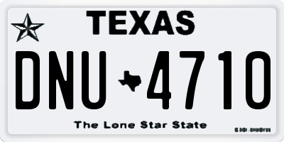 TX license plate DNU4710