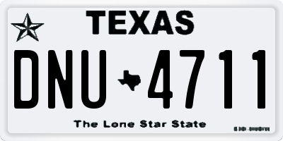 TX license plate DNU4711