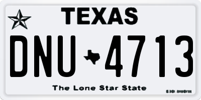 TX license plate DNU4713