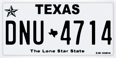 TX license plate DNU4714