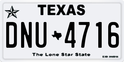 TX license plate DNU4716