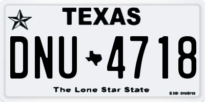 TX license plate DNU4718