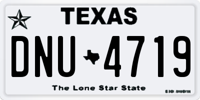 TX license plate DNU4719